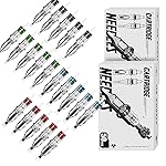 Wormhole Tattoo Cartridge Needles Long Taper 50pcs Assorted Disposable Tattoo Needle Cartridges Mixed 5RL 7RL 9RL 5RS 7RS 9RS 15M1 21M1 15RM 21RM Round Liner Shader Magnum Round Magnum