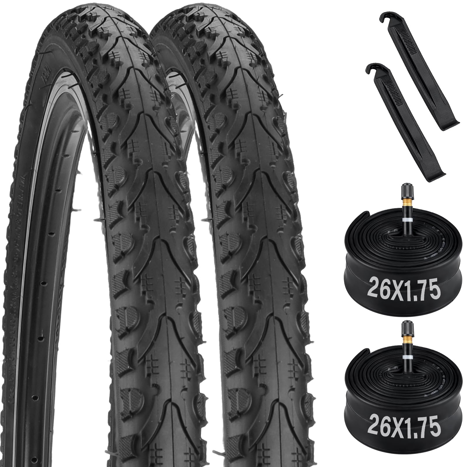 26 Inch Bike Tire Pack 26 X Bike Tire, With Schrader Valve