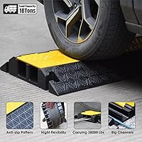 Vista 5 de Large 2-Channel Rubber Floor Cable Protector Ramp, Heavy-Duty Floor Cable Wire Cord Cover Speed Bumps, Driveway Hose Cable Ramp Protective Cover