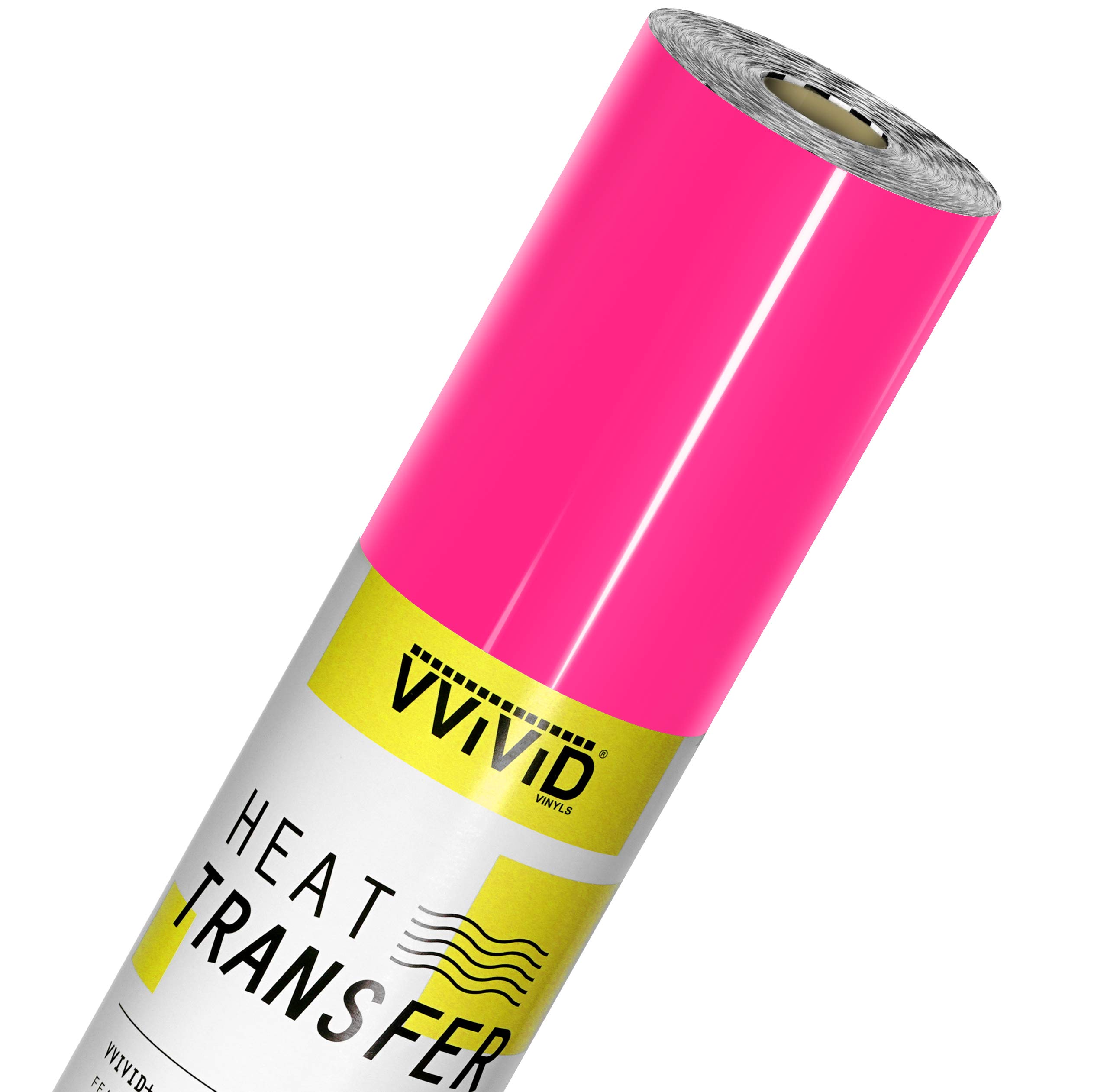 Vinyle de transfert thermique rose fluo HTV V2 finition nette