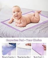 Vista 5 de Cambiadores desechables para bebé, paquete de 100 almohadillas desechables para bebé, ultra suaves, impermeables, cambiadores de pañales de 13 x 18