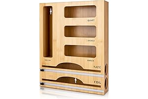 Storage Bag Organizer with Foil and Plastic Wrap Organizer