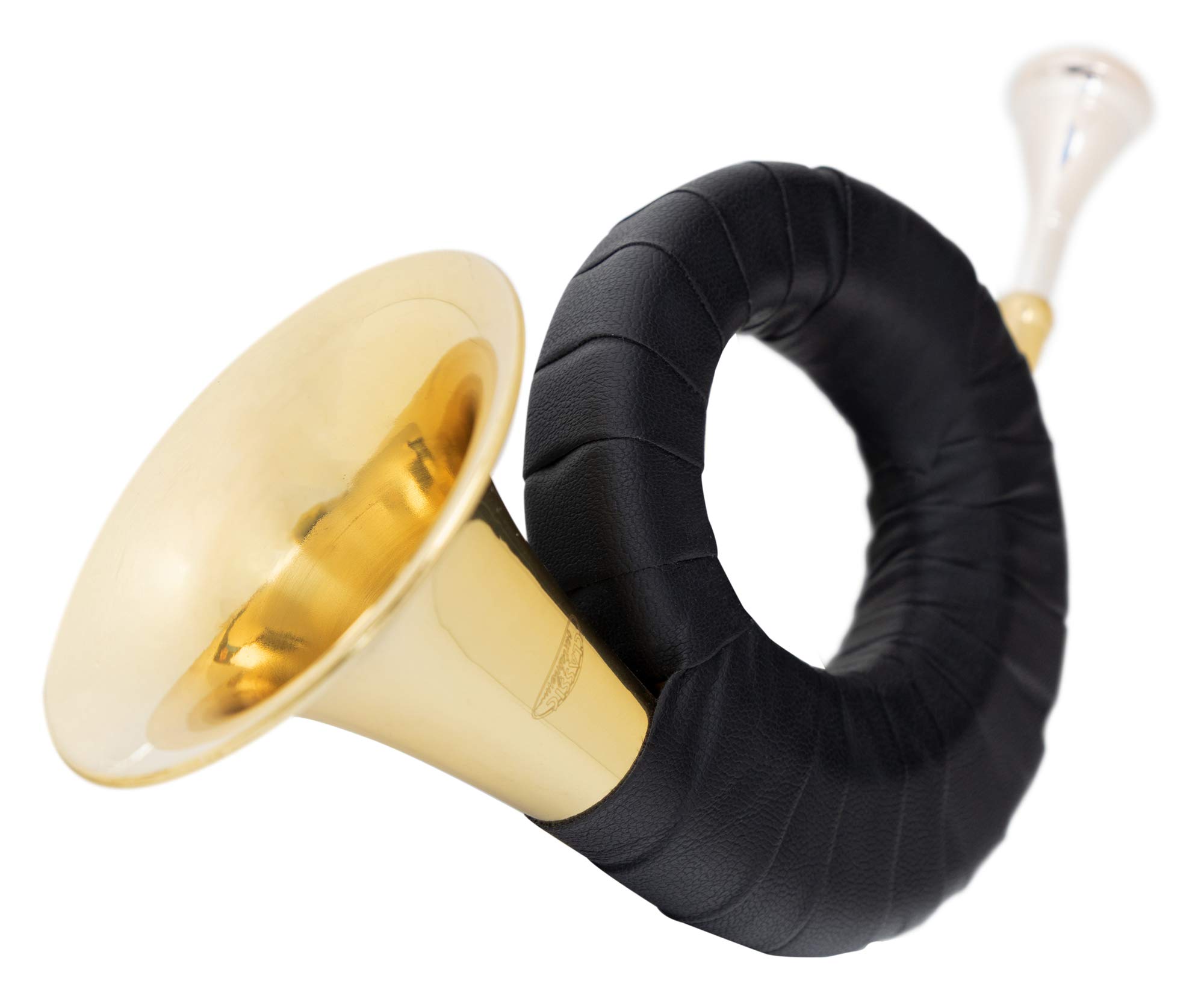 Classic Cantabile Taschenjagdhorn - Kleines Jagdhorn in Bb-Stimmung, Posthorn, Taschenhorn oder Signalhorn - Fürst Pless Horn mit Tasche, Mundstück und Reinigungstuch