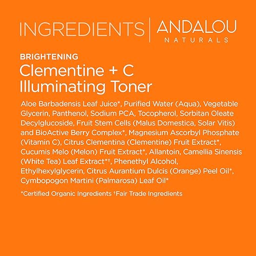 Miniatura 7 de Andalou Naturals, El tónico facial Toner ayuda a hidratar el pH de la piel para una piel clara y brillante, Clementine Plus C, 6 onzas líquidas