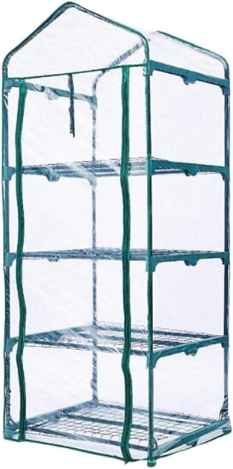 冬家庭用不凍液小型温室温室フラワーカバー温室屋外庭断熱温室4層グリーン、ガーデニング、植物、苗、大切な植物を寒さや霜から守ります