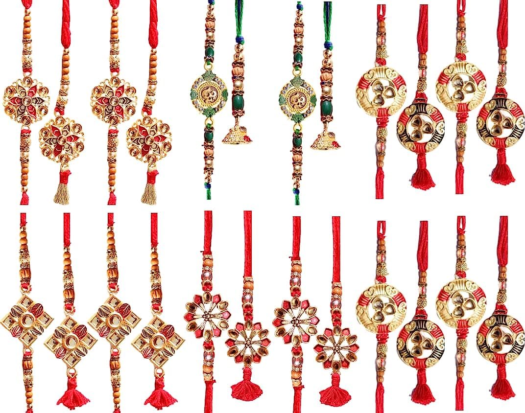 See full amazon price history chart for Geetanjali Crafts Handmade Rakhi (Combo of 12) Multicolor Gold Plated, Pearls and Beads Rakhi/Raksha Sutra, Greeting Card and Roli Chawal RH -LBP-EE-10,12,7,5,15 Geetanjali Crafts Handmade Rakhi (Combo of 12) Multicolor Gold Plated, Pearls and Beads Rakhi/Raksha Sutra, Greeting Card and Roli Chawal RH -LBP-EE-10,12,7,5,15 (B0CBS4JDRQ) Amazon Price History, Amazon Price Tracker