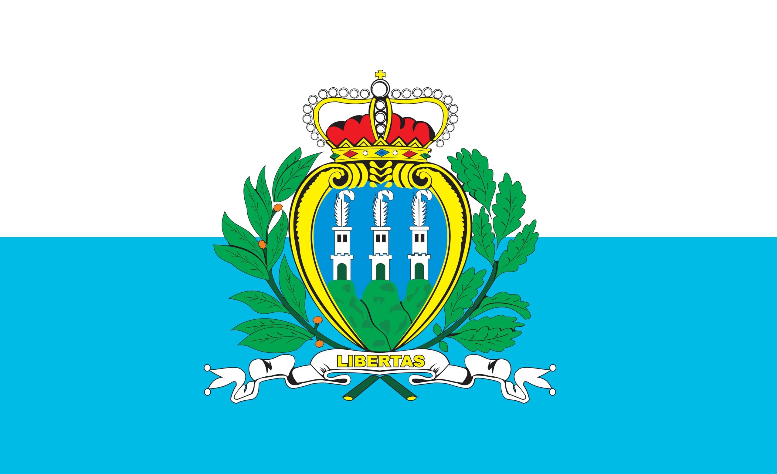 Drapeau de Saint-Marin pour supporter et fêtes 90x60