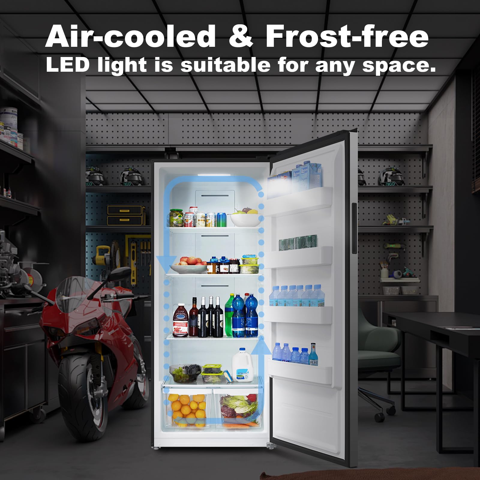 Smeta Freezer Upright Convertible Refrigerator 21 Cu. Ft, Frost Free Stand Up Freezers, Garage Ready, Energy Saving Freezerless Refrigerator Full Size All Refrigerator For Kitchen, Home, Office on Fridge.com - View 6