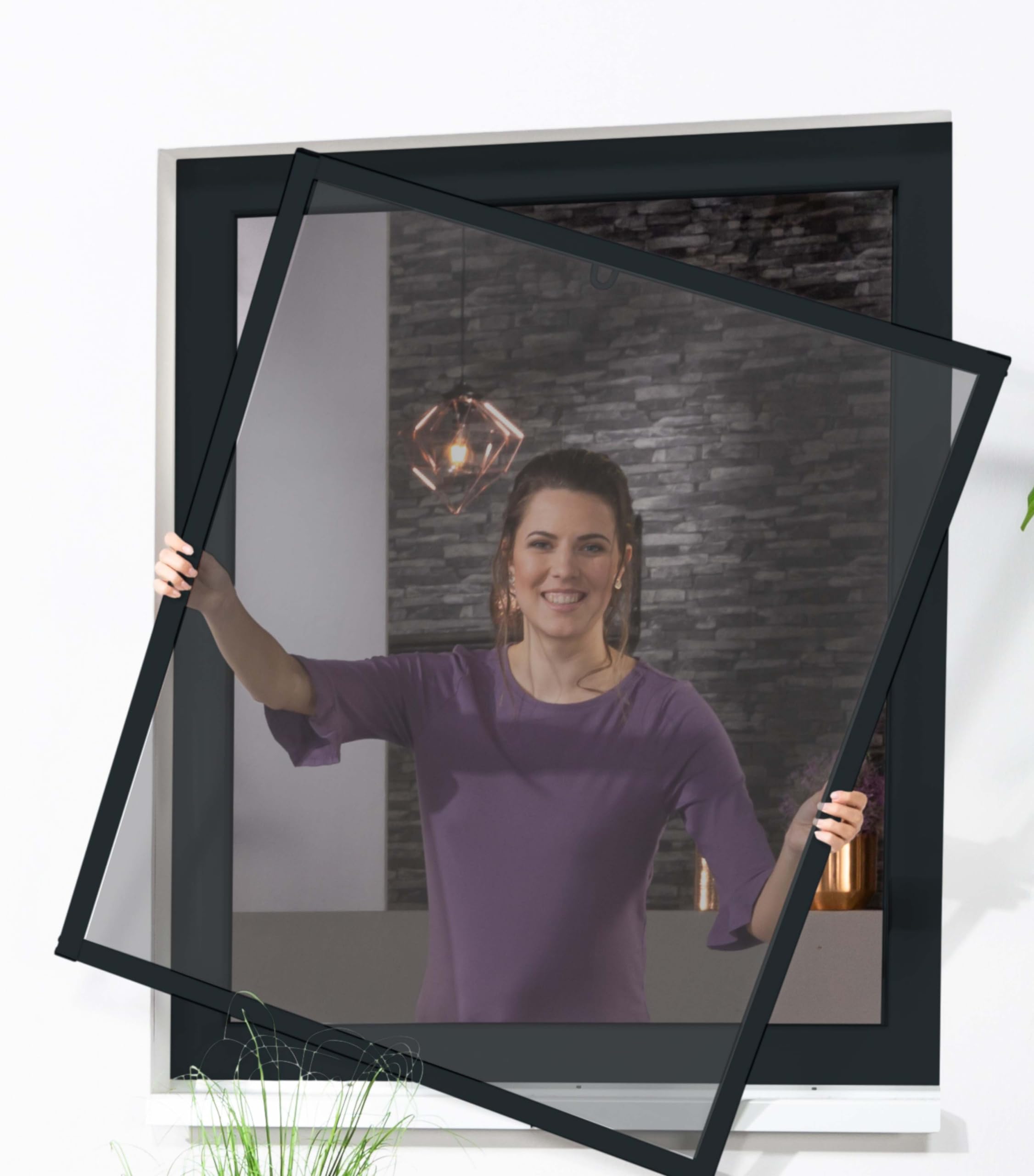 Fliegengitter Fensterbausatz Master SLIM 150x160cm anthrazit 100695407-VH