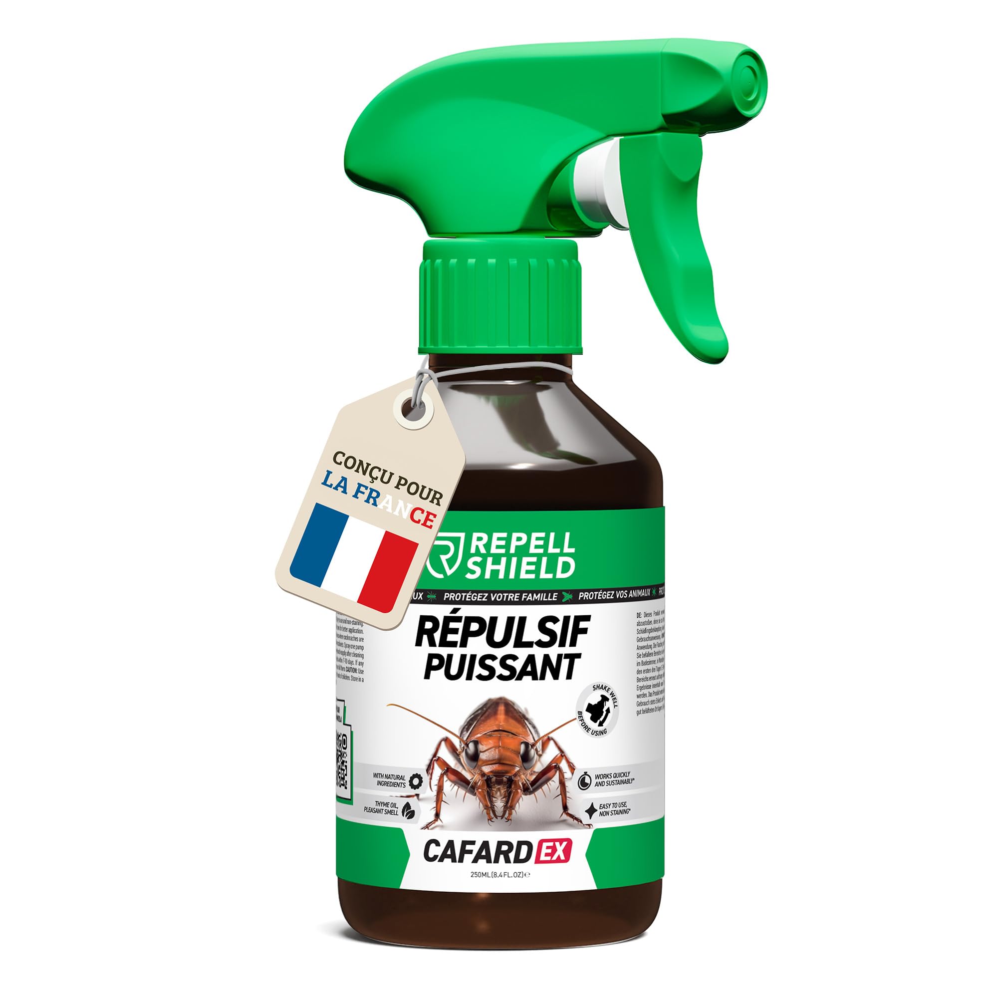 RepellShield Spray Anti Cafard Maison Intérieur Extérieur 250ml Barrière Répulsive Plantes Cuisine Salle de Bain