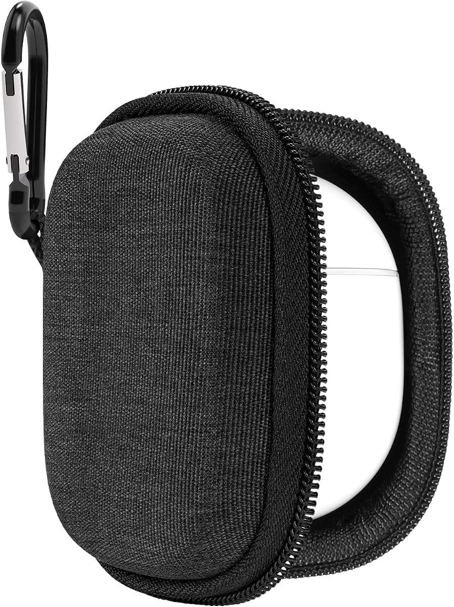 Geekria Shield Hard Shell Carrying Case Compatible with Google Pixel Buds 2a, Pixel Buds Pro, Pixel Buds 2, Protective Earbuds Travel Case with Carabiner Clip, Dark Grey
