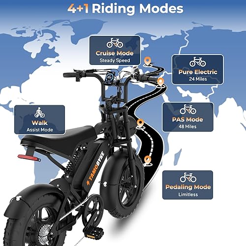 Miniatura 7 de Bicicleta eléctrica T16 para adolescentes y niños, motor de 1000 W, batería extraíble de 48 V 15.6 Ah, bicicleta eléctrica todoterreno de 30 MPH,