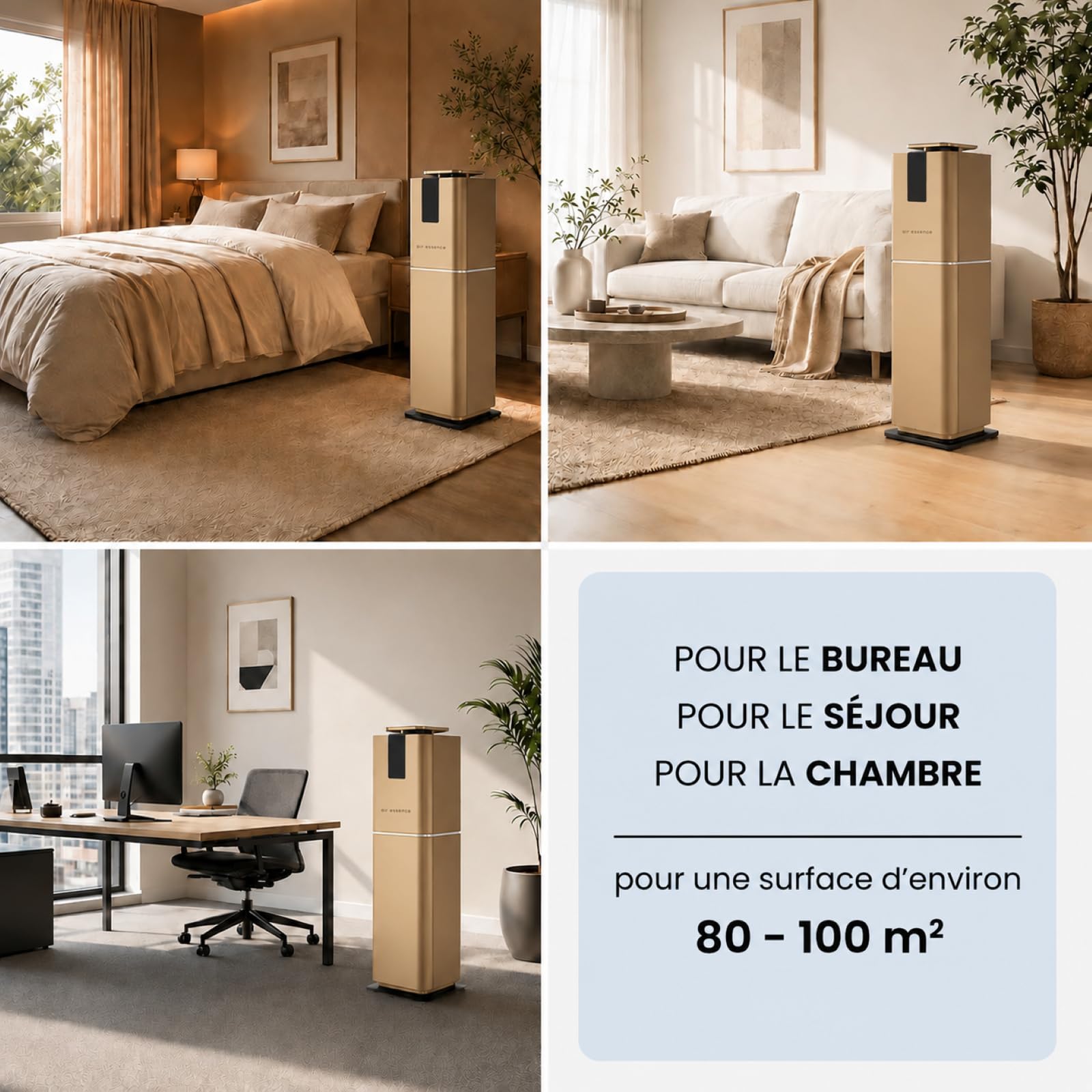 Cyclone Luxury Luftreiniger mit Luftbefeuchter, Gold