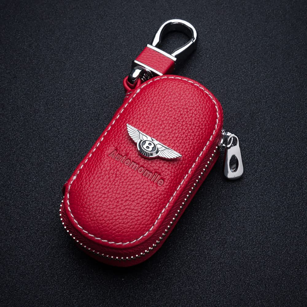 JJRYCar Key Cover for Bentley Mulsanne Flying Spur Continental Bentayga Key Card Case Car Key Fob Key Protection Case Accessories,Red style