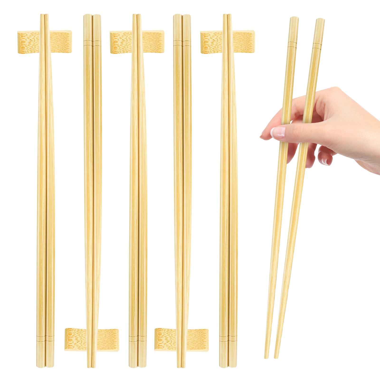 12 Inch X 5 Pairs Chopsticks,Reusable,Extra Long Simplea and Minimalistic Design,More Size Choices 7"/9.5"/12"