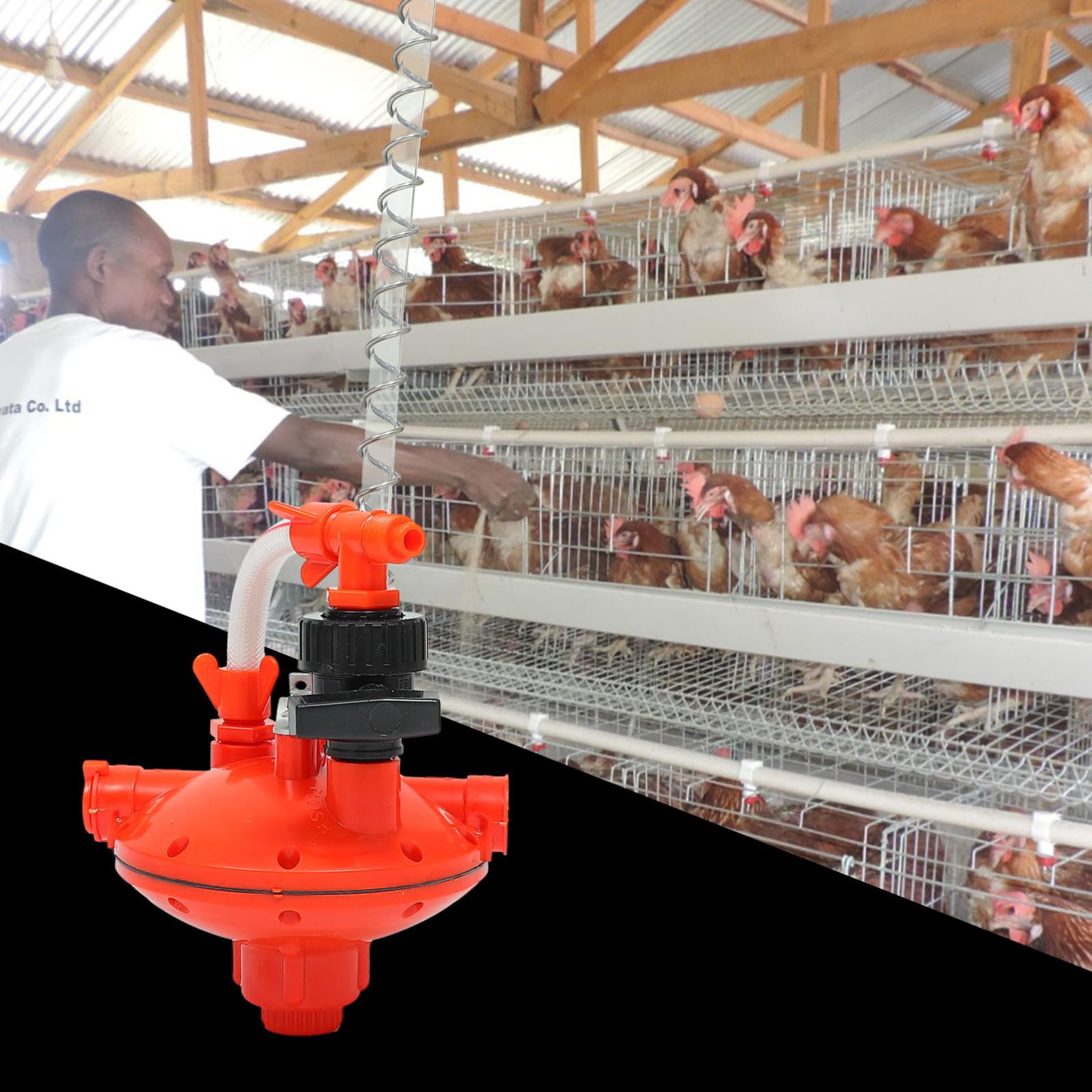 Abbeveratoio Plastico Pressione Regolatore, Acqua Rosso Polli | Allevamento di Galline, Leggero e Anti Perdita, Acqua, Accessori per Fontana Avicola