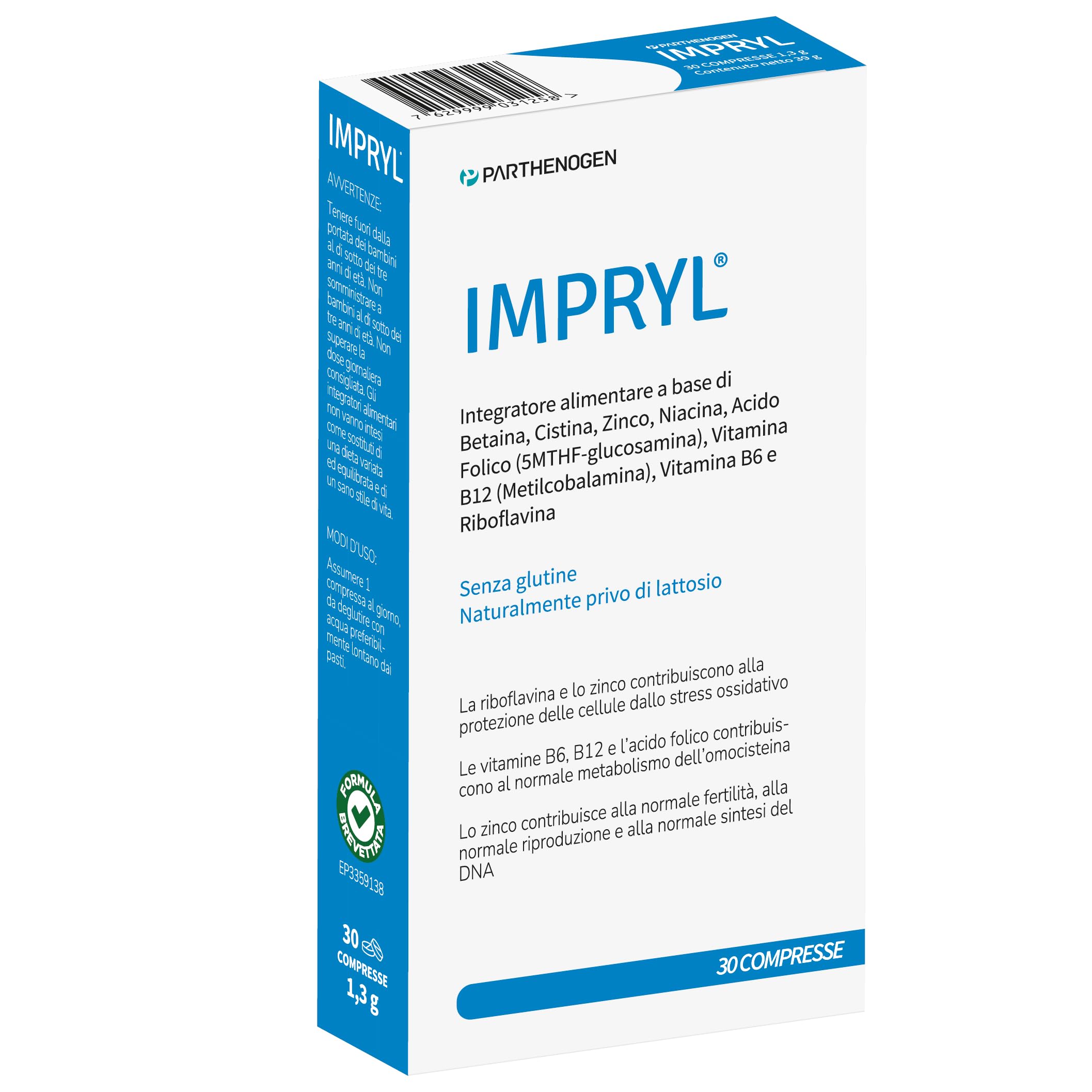 Parthenogen Europe 67855 Impryl, Integratore Alimentare, 30 Compresse-image