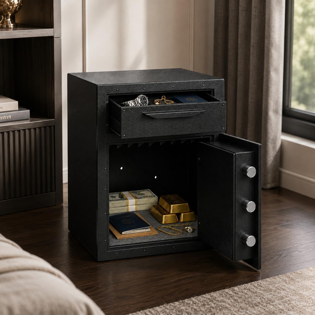 GarveeLife Large Home Safe Box, 74L Security Safe with Digital Keypad &Keys