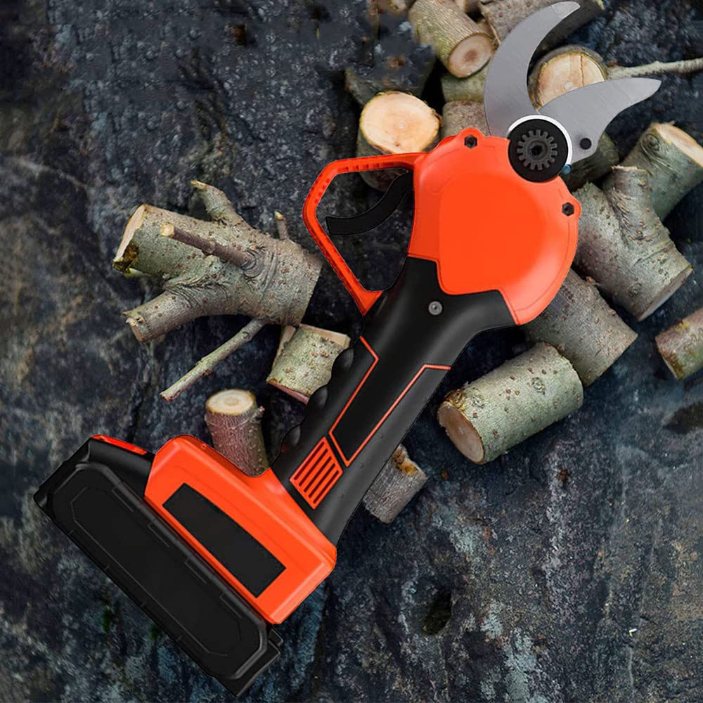 FHRKA Electric Secateurs,21V Electric Pruning Shears,Electric Branch Scissors Cordless Pruner,35mm Max Diameter for Hedge (ABattery)