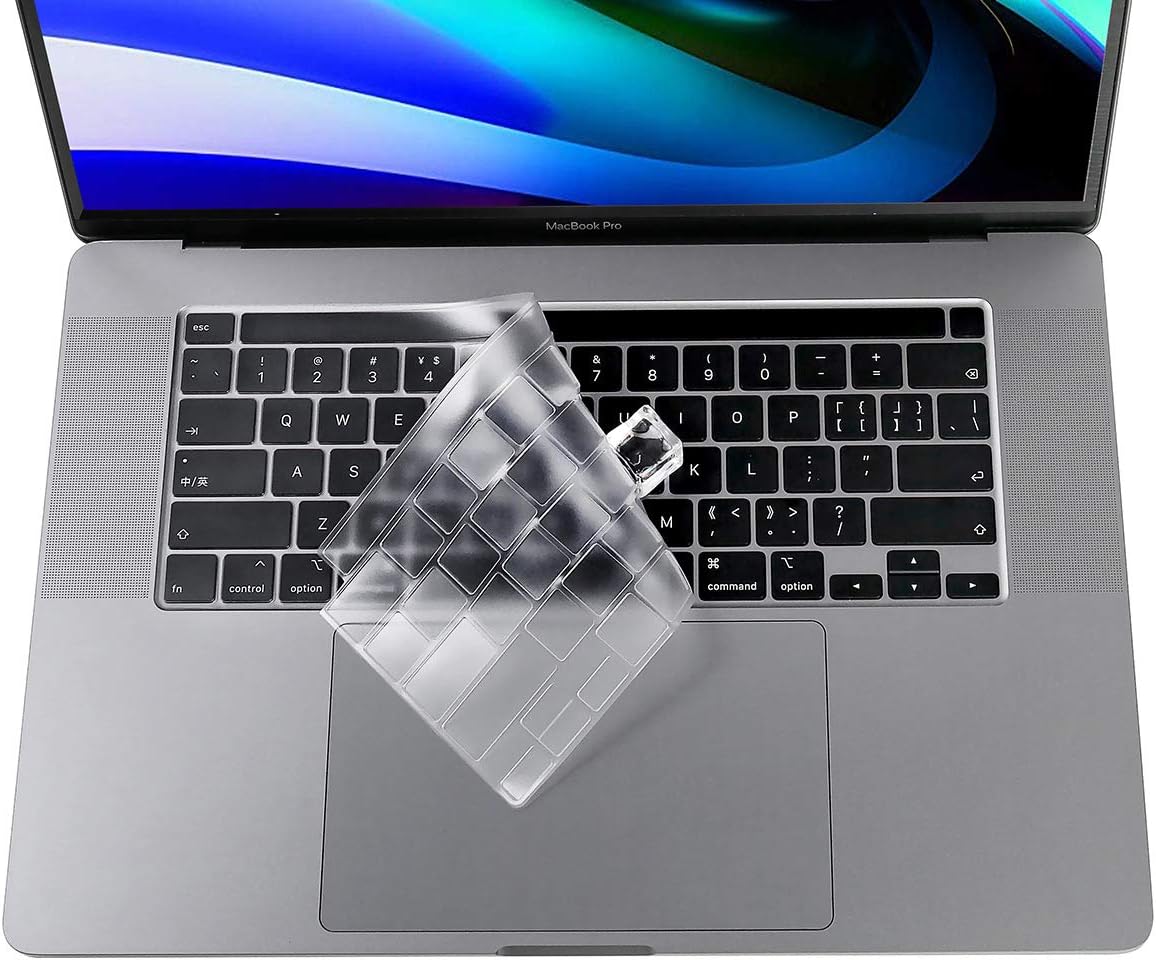 imComor Ultra Thin Clear Keyboard Cover for New MacBook Pro 16 inch 2019 Release A2141 with Touch Bar & Touch ID Keyboard Skin Protector