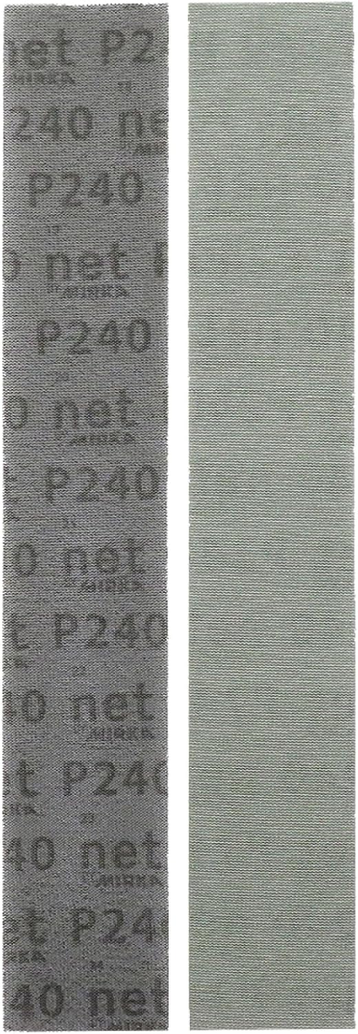 Mesh Sanding Discs 5Pcs 198x70mm Mesh Dust-Free Anti-Blocking Hook&Loop Mesh Sandpaper Abrasive 80-320 Grit Car Grinding Paper(Grit 120)