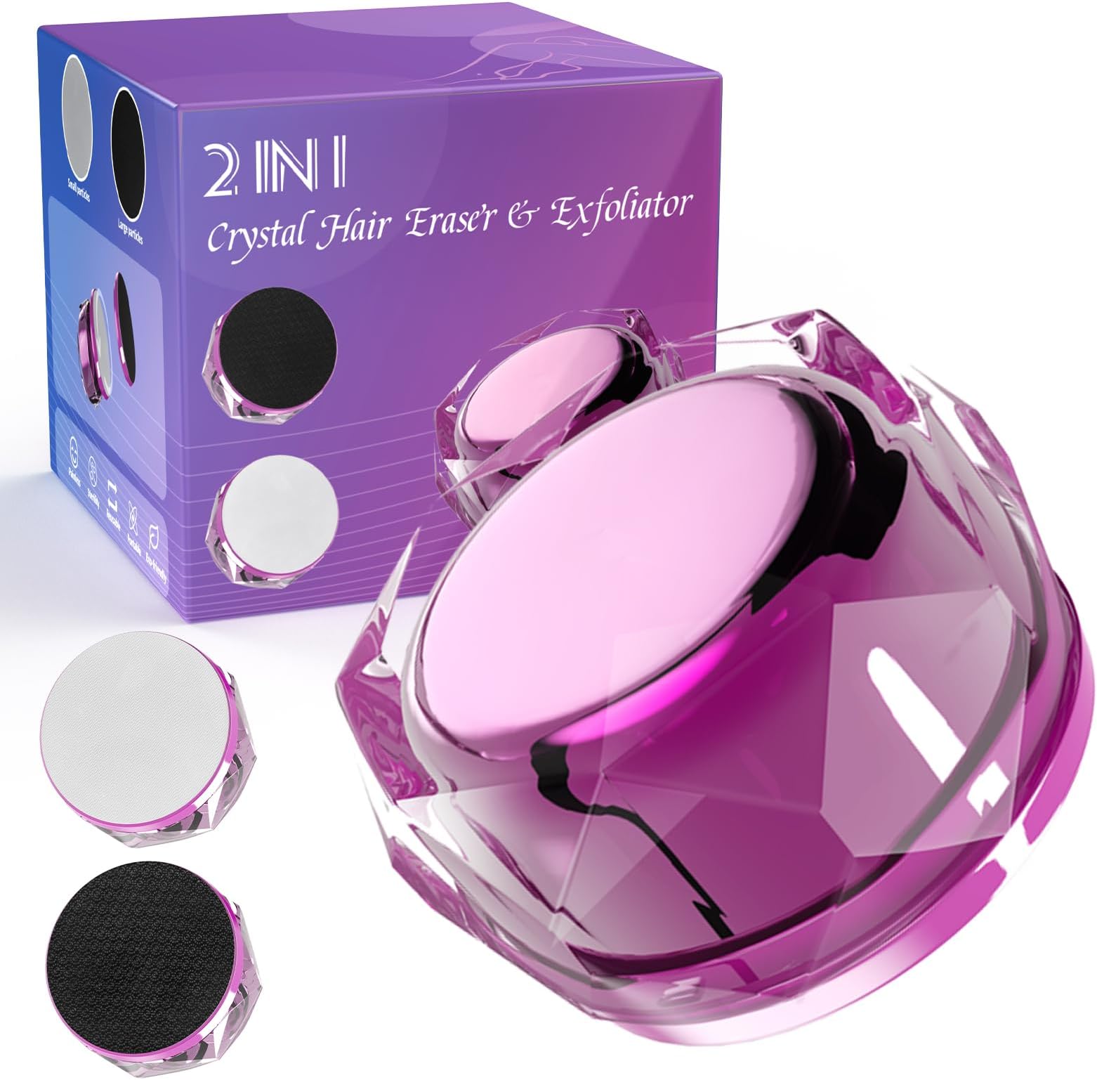 New Upgraded 2 in 1 Crystal Hair Remover, A Unisex Crystal Hair Eraser with Smooth Surfaces and Polished Surfaces, Pain-Free and Reusable Hair Removal Stone, It's Tailored for Silky Smooth Skin