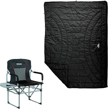 1 3M Thinsulate Insulation Warm Blanket and 1 Heavy Duty Compact Folding Chair Bundle for Adults Outdoor RV Car Camping Glamping
