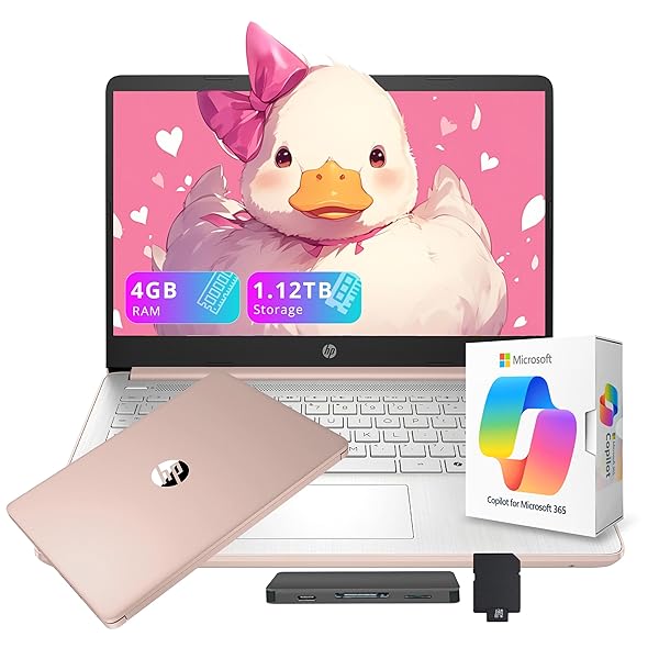 HP Stream 14" HD BrightView Laptop, Intel Celeron N150, 16GB RAM, 288GB Storage (128GB eMMC + 160GB Docking Station Set), Intel UHD Graphics, 720p Webcam, Wi-Fi, 1 Year Office 365, Win 11 S, Silver