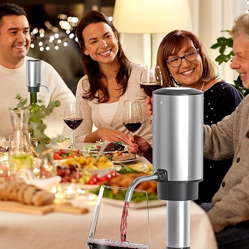 Miniatura 7 de Juego de abridor de vino eléctrico, decantador de vino eléctrico+abridor de vino eléctrico+cortador de lámina de vino+tapón de vino al vacío, juego