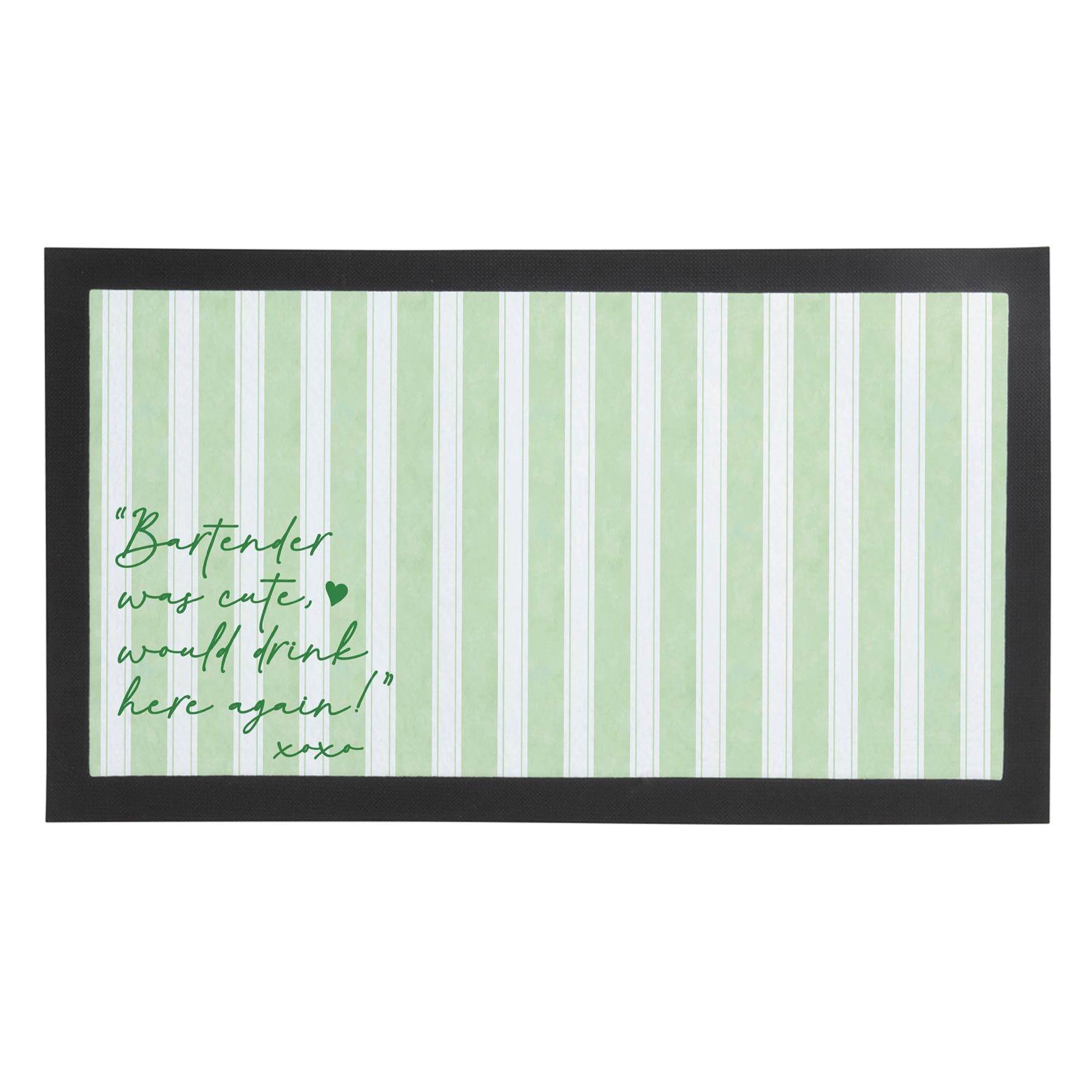 Cute Bar Review Surface Mat - Green Non-Slip Pub Service Mat | 44x25cm
