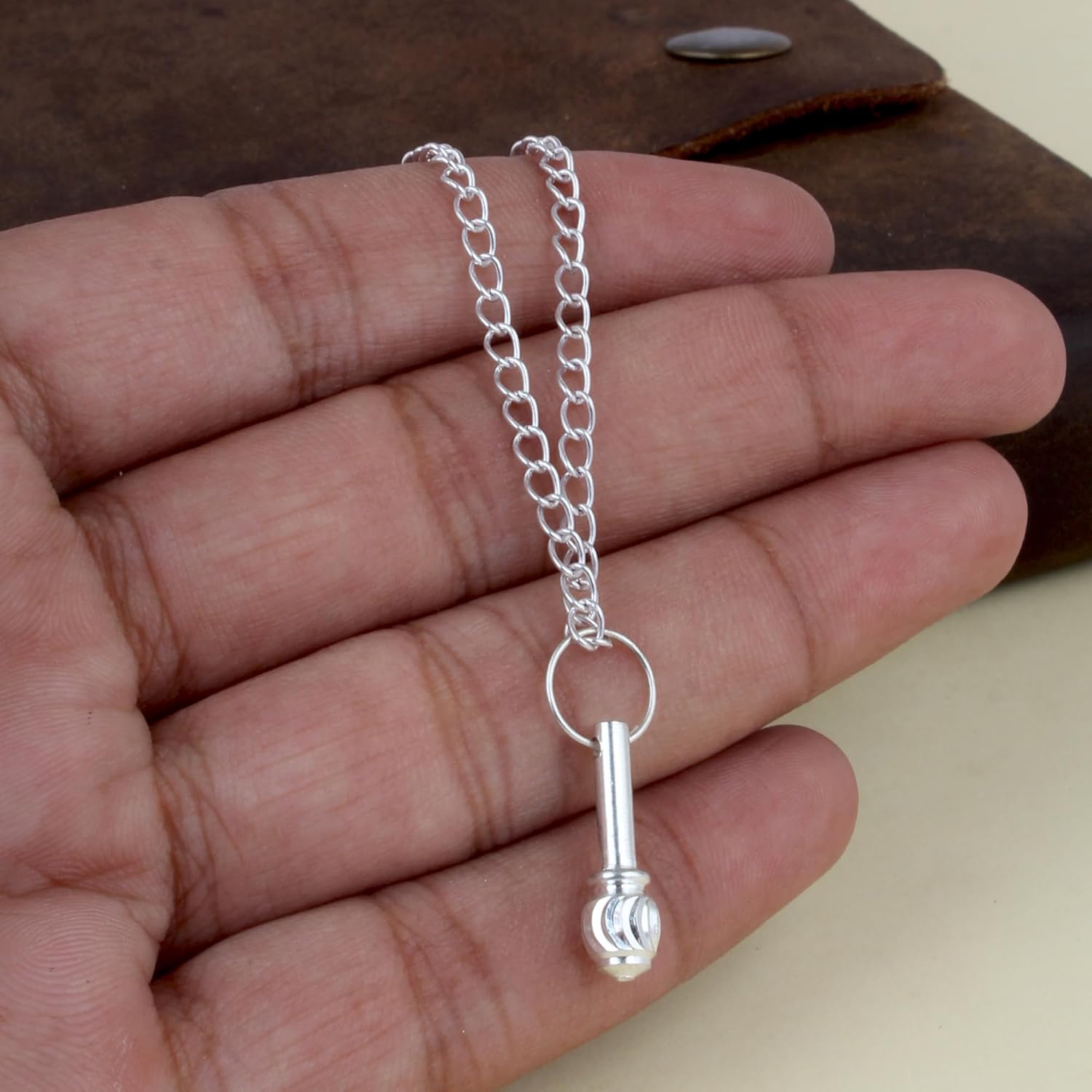 Rudra Empire Silver Hanuman Ji Gada Pendant for Men Women - Image 5