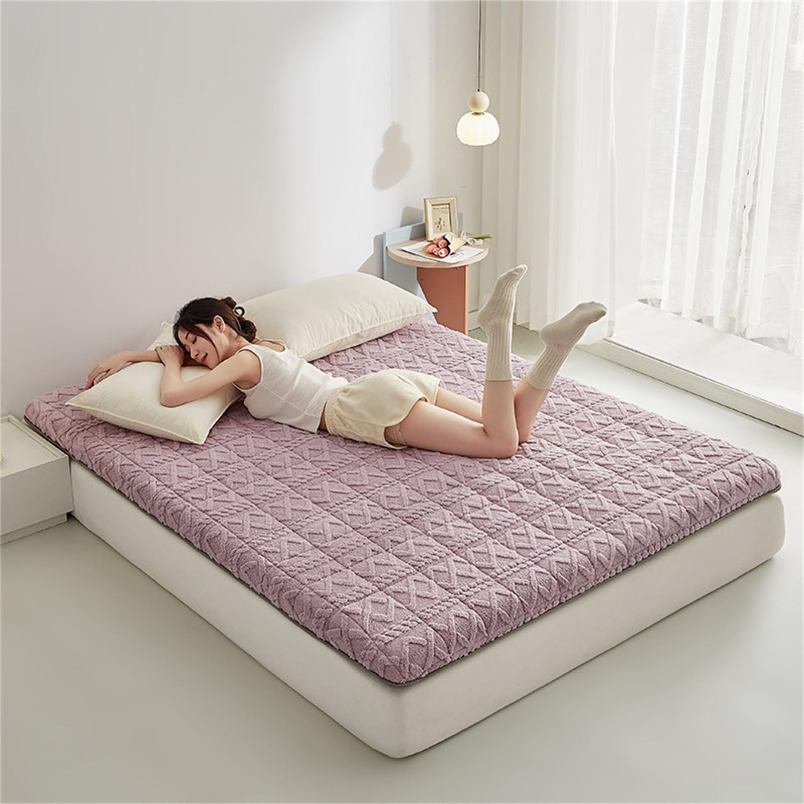 Futon-Matratze, tragbar, faltbar, rutschfestes, atmungsaktives Design für Zuhause und Camping