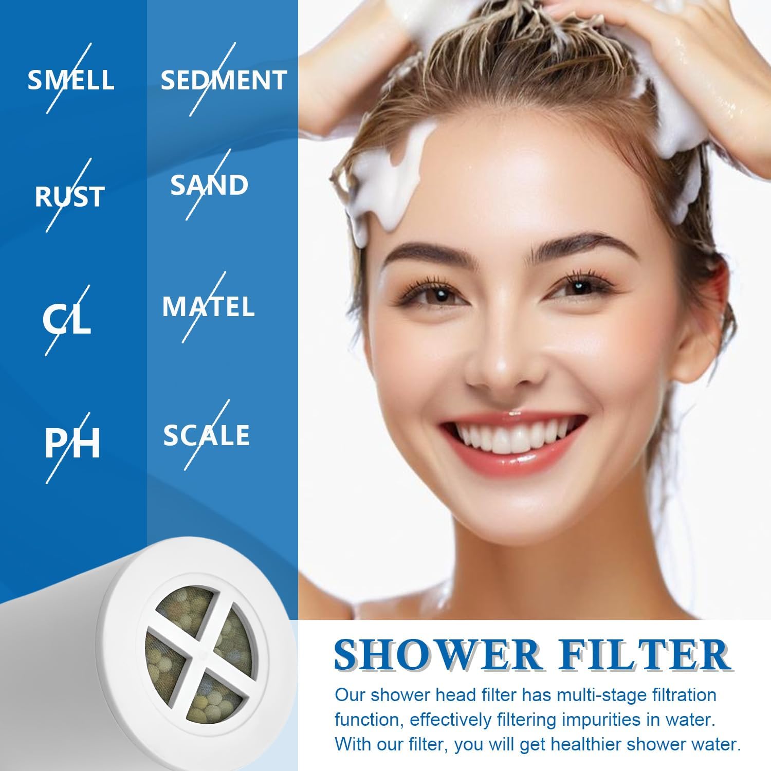 Muvxeznli（ A-01 ）Replacement Shower Filter Cartridge Compatible with Afina Filtered Shower Head,Water Softener Filter for Hard Water Reduce Chlorine and Harmful Substances（2Pack） - Image 5