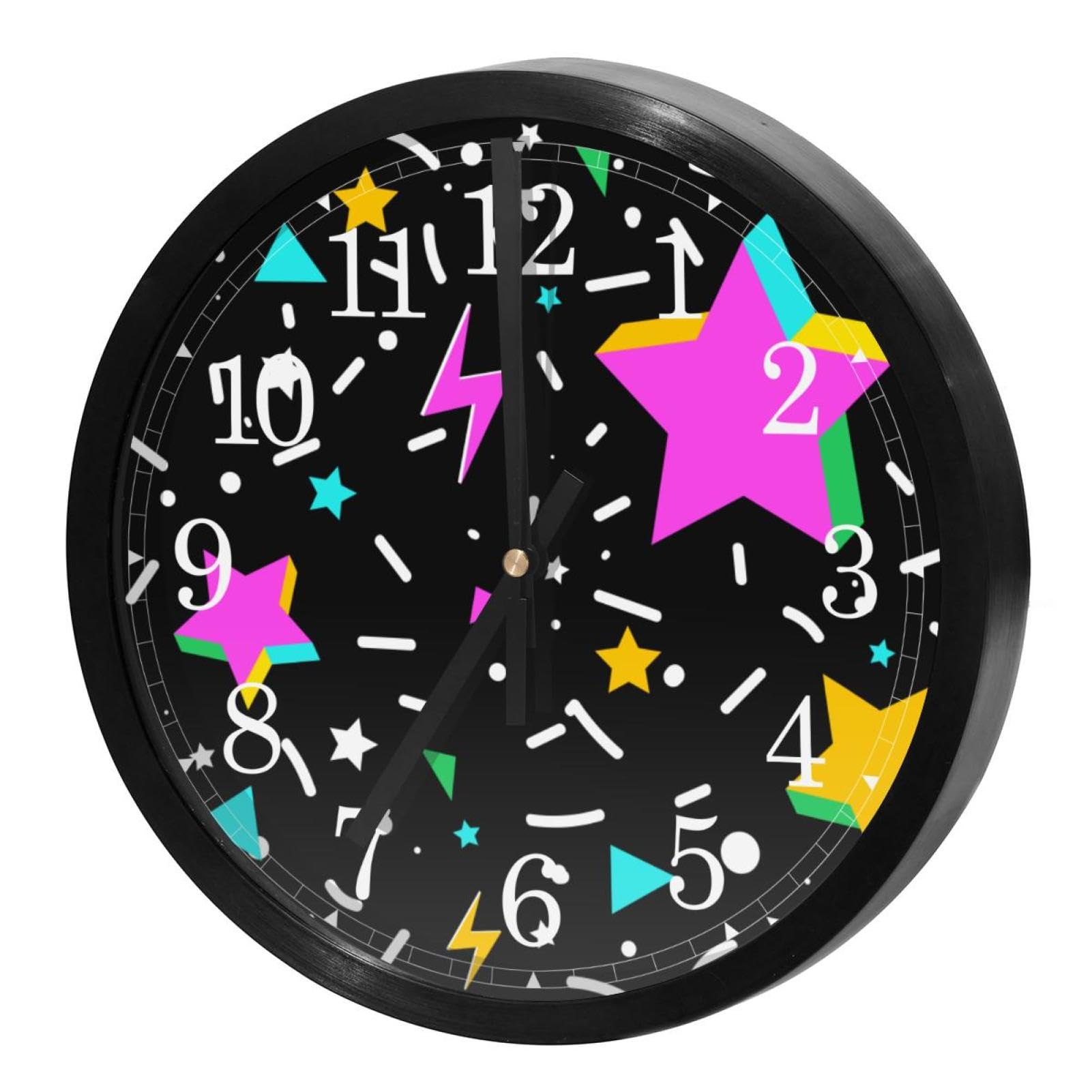 Horloge murale à quartz sans tic-tac dotée de chiffres en relief 3D