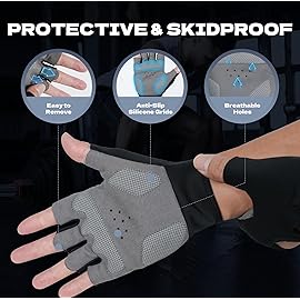 COFIT Weight Lifting Gloves for Men and Women, Breathable Anti-Slip Workout Gloves with Wrist Support and Palm Protection for Gym & Strength Training - Black L