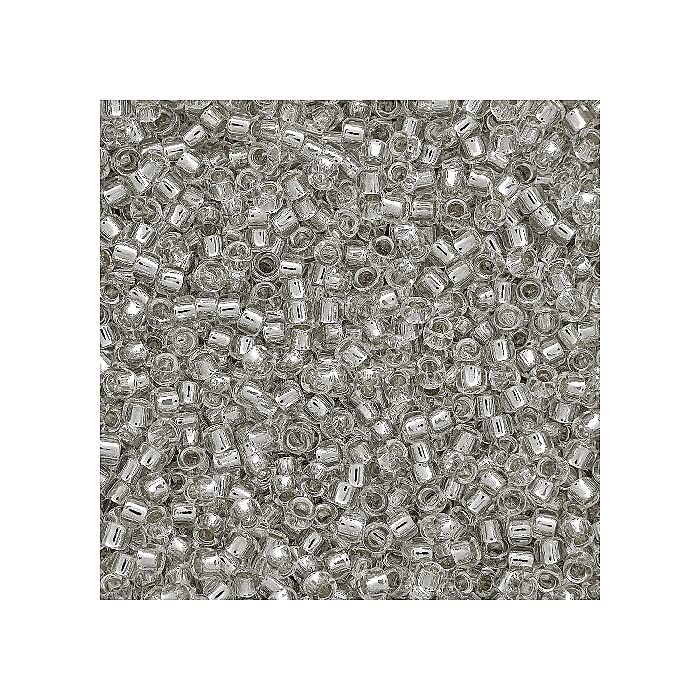 10 g TOHO Round Seed Beads Rocailles, Size 11/0, Silver Lined Crystal (# 21), Japan, Glass — image 1