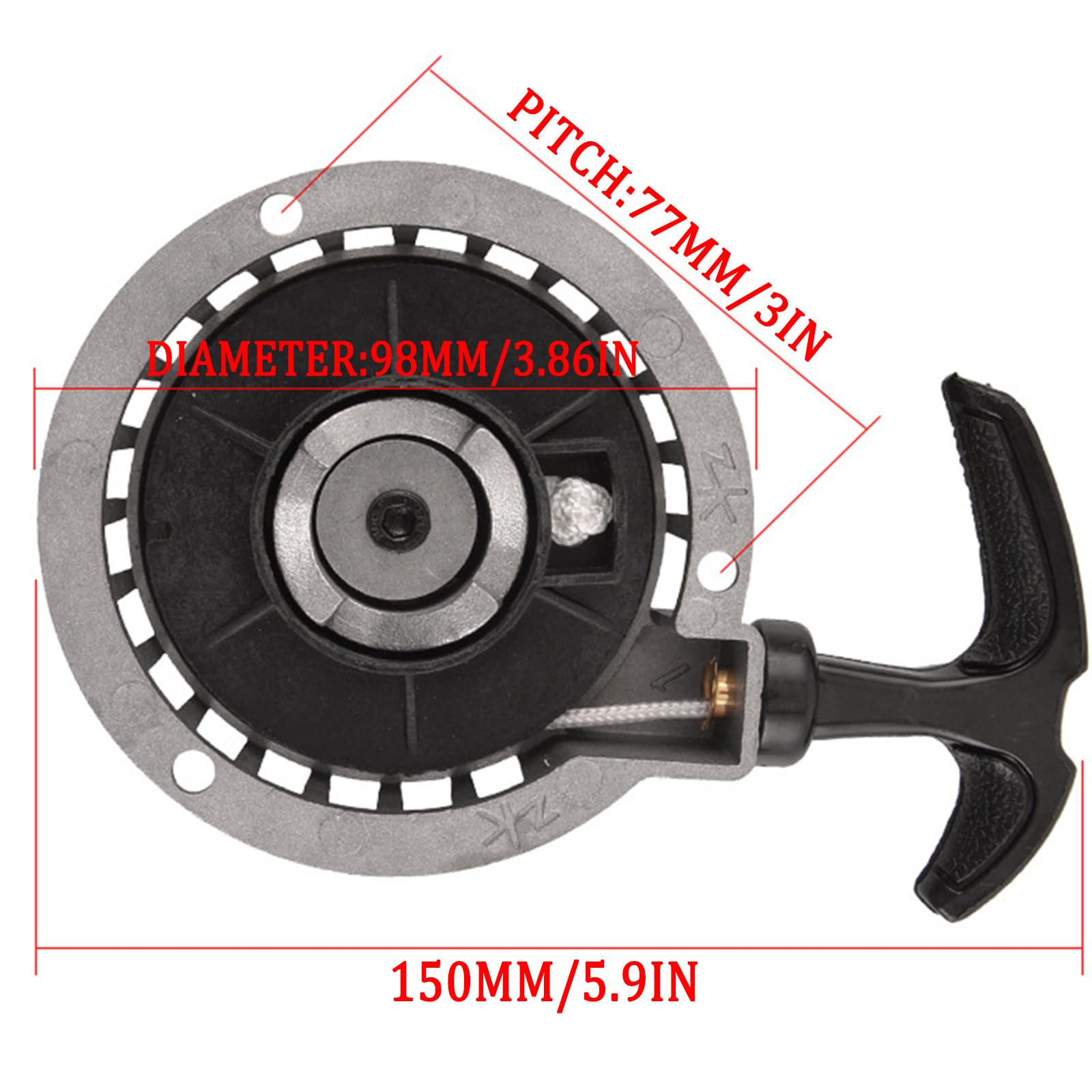 Pocketbike Seilzugstarter,Tianher 2 Stück Motorrad Starter Seilzugstarter Pullstarter Aluminium für 2 Takt 49CC Mini Zündung Motor Pocket ATV Bike Dirt Minimoto Kinderfahrrad ATV Quad Zugstarter.