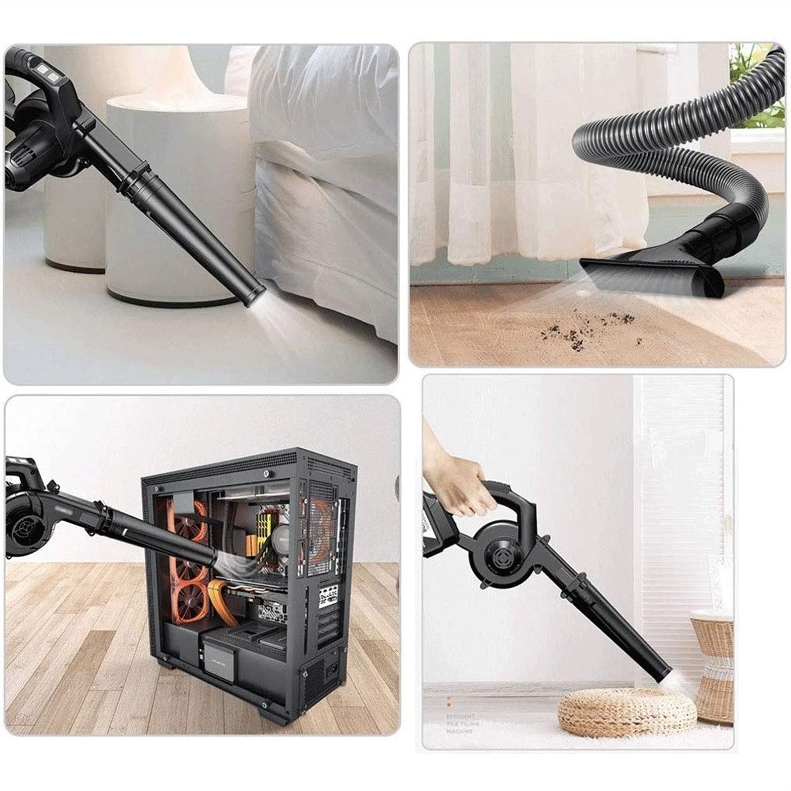 Soplador de Hojas inalámbrico 2 en 1 aspiradora/barredora de Mano Cargador de batería de Iones de Litio de Velocidad Variable para soplar Hojas/quitanieve