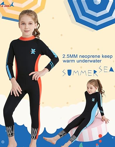 Miniatura 10 de DIVE & SAIL Traje de baño térmico de una pieza de manga larga para niños de 0.098in con protección UV