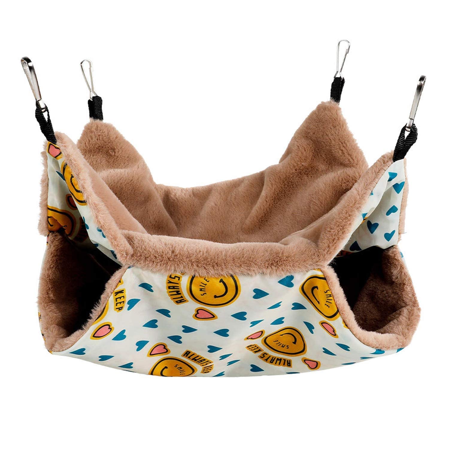 Bird Nest House, Small Pet Cage Hammock, Double-Layer Hanging Bed for Small Animals, Plush Sugar Glider Cage Chinchilla Swing Nest Sack Warm Ferrets Hideout Accessories Toy for Rat Rabbit Squirrel