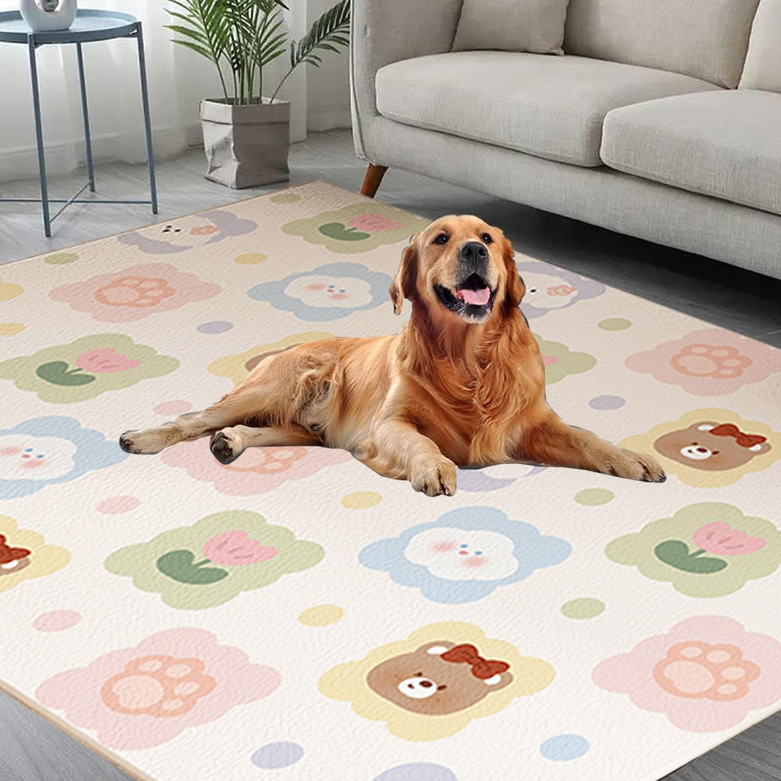 DUYULIANG Waterproof Non-Slip Dog Training Pads - Living Room Floor Protection Mat - 4mm Thickness Pvc Durable Pet Placemat, Comfortable, Anticatch, Soundproofing, Potty Training(120x180cm)