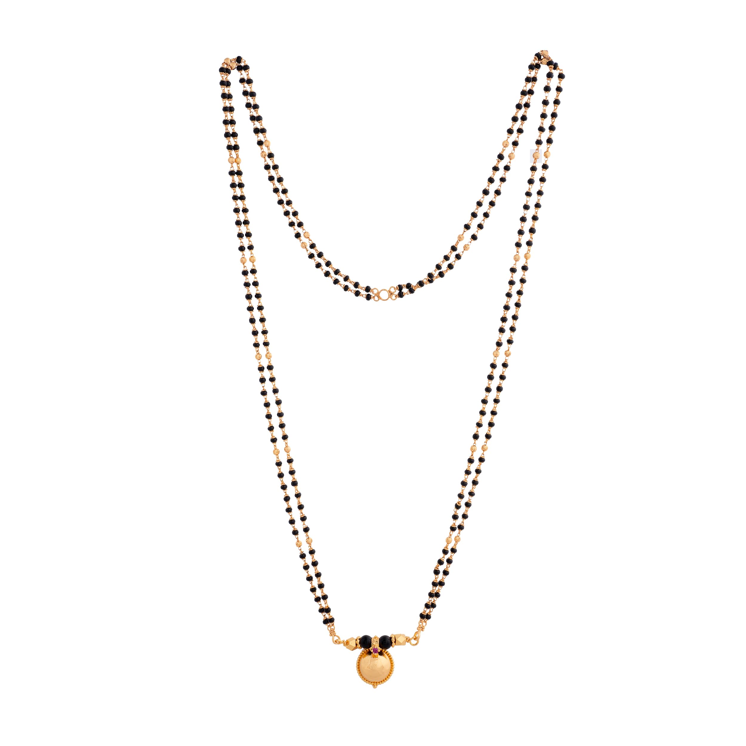 Radhas Creations Mangalsutra with black beads (7+1) double line gold plated copper chain 30" length and vati tanmaniya one gram gold No.1252 for women (B0CXJGRKB6) Amazon Price History, Amazon Price Tracker