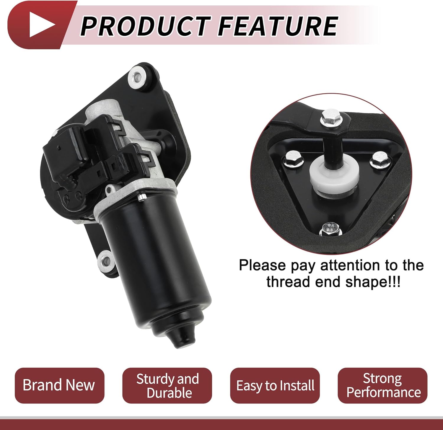 Windshield Wiper Motor for Ford F-150 F-250 F-350 F Super Duty Bronco 1987-1996 Front Windscreen Wiper Motor Replacement No.F5HZ-17508-A 5 Pin