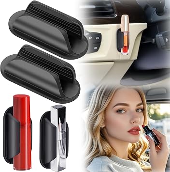 Vodolo Car Lip Balm Holder No Melt, 2PCS Silicone Holder for Chapstick, Fun Aesthetic Car Accessories for Women Interior
