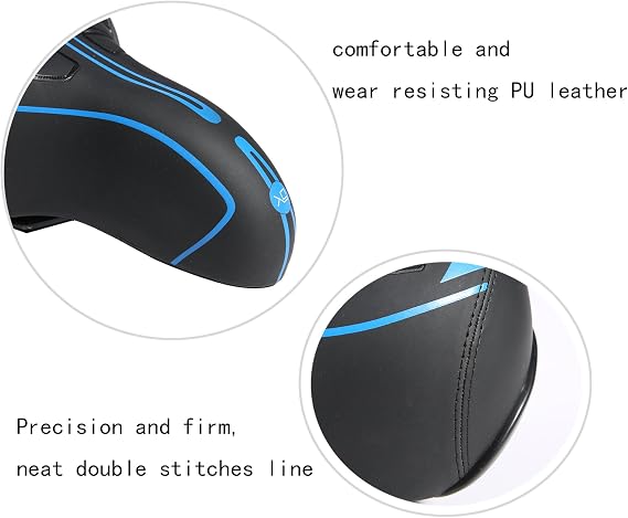 Bike Saddle with Exclusive Shock Absorber Ball Base, Big Bum Extra Wide Leather Bicycle Seat Soft Comfy Gel Padded Cushion with Reflective Tape