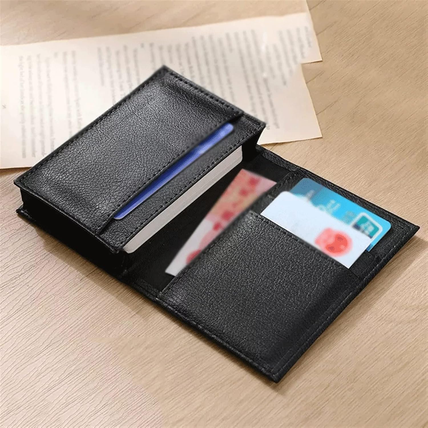 VSULZVNU Card Case Men's Business Carry-on Large-Capacity Business Card Case Leather Business Card Holder Multi-Card Card Case Business Card Case (Color : Brown)