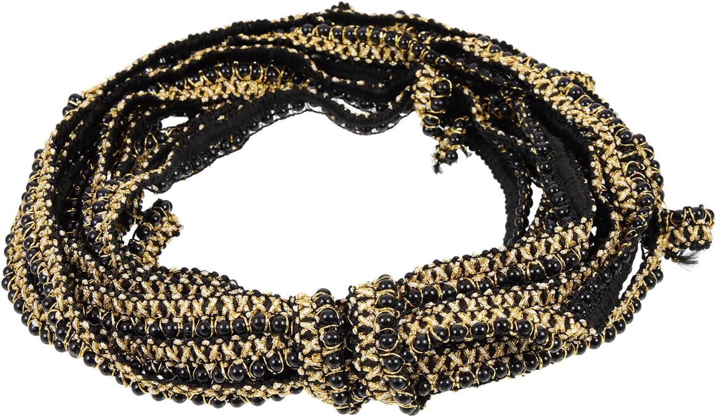 Black Pearl Trim Ribbon 10 Yards for DIY Clothing Decoration