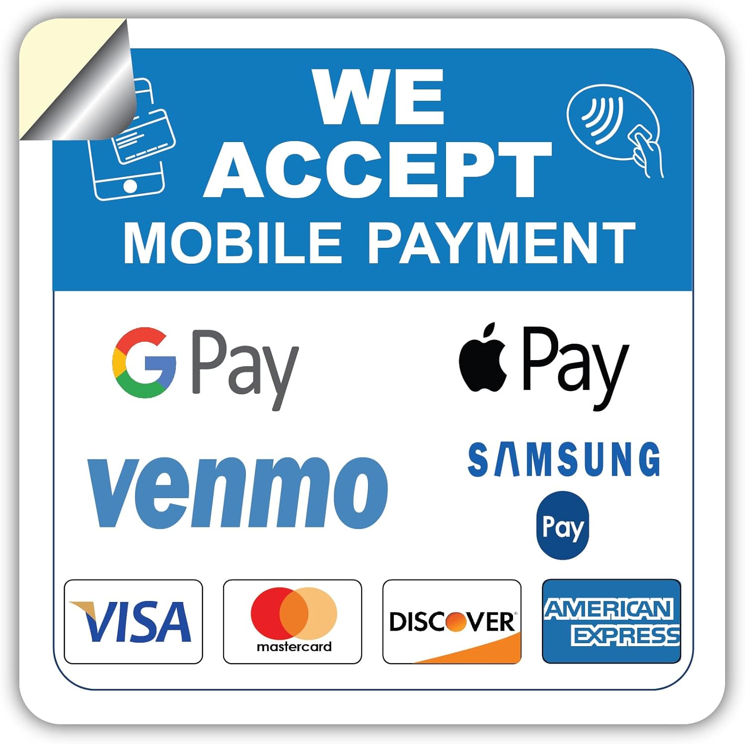 Best Mobile Payment Sign - Contactless Payments & credit Card Decal Review