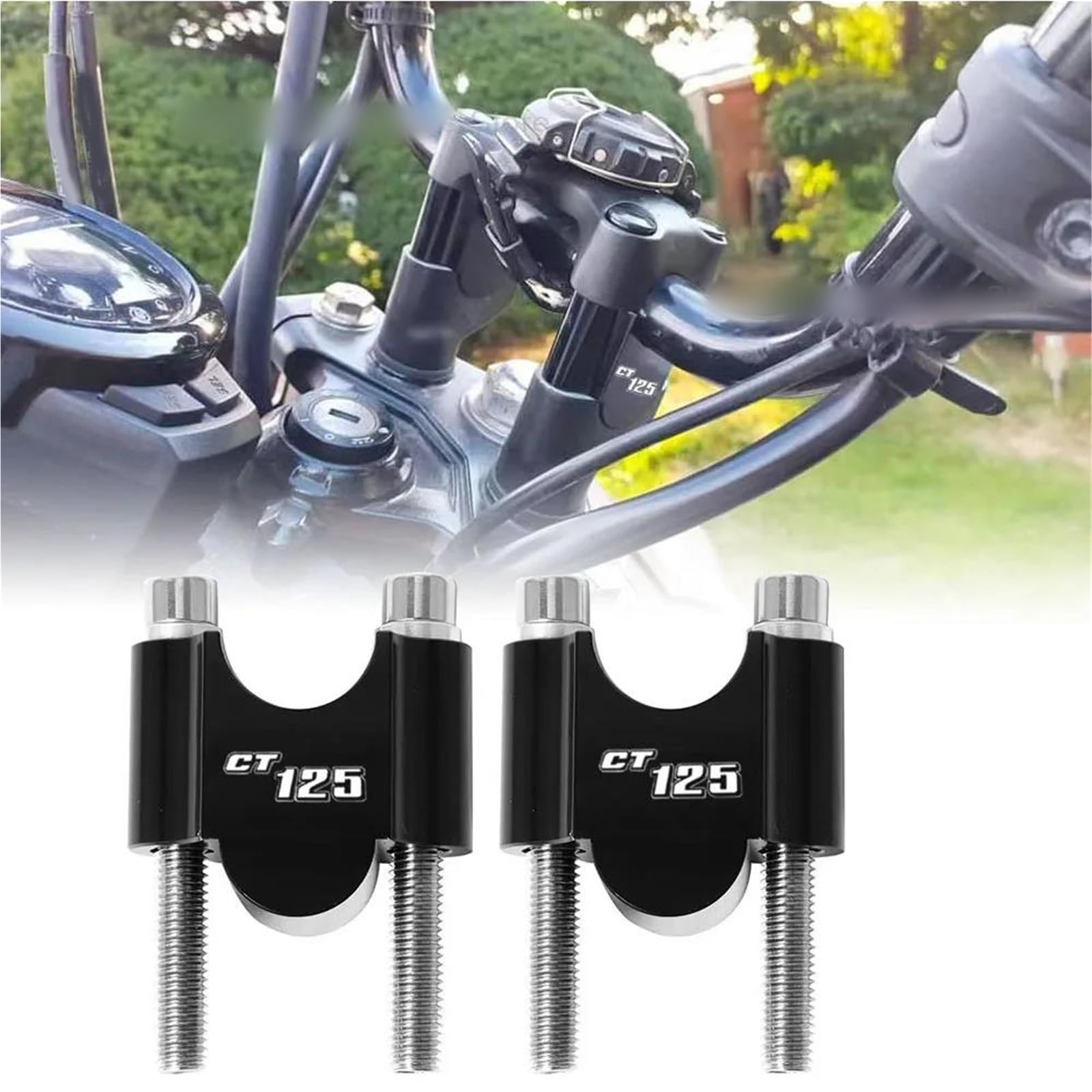 Support de guidon moto CT125 avec pince de serrage 22mm pour rehausser votre poste de pilotage