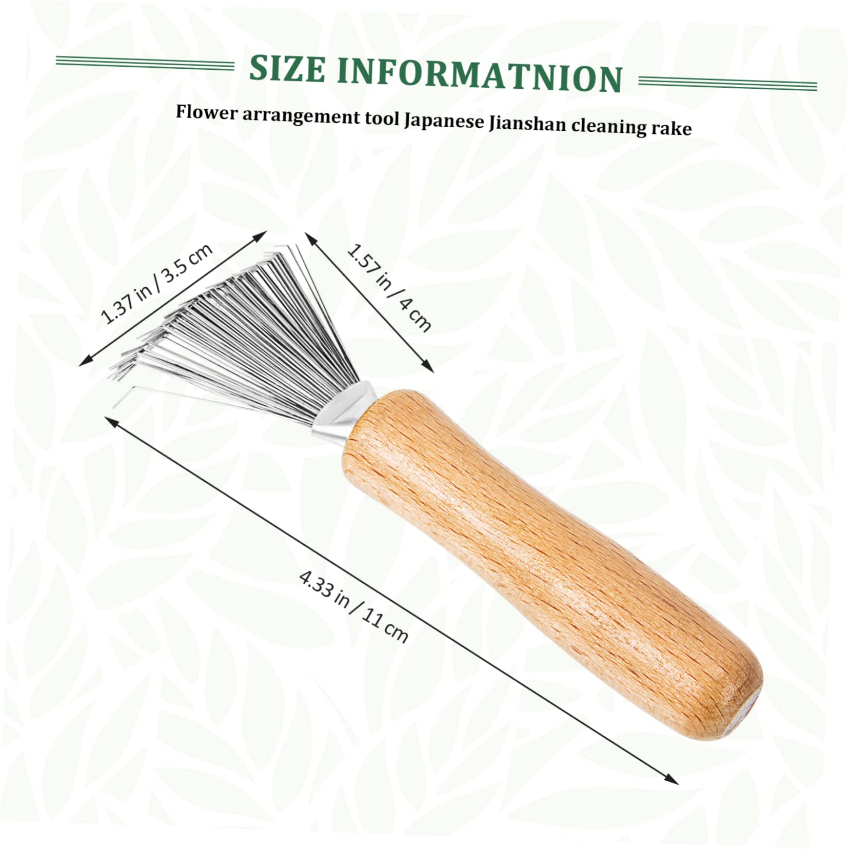 IWOWHERO Flower Arrangement Rake Cleaner Steel Rake Easy-Grip Cleaning Brush Tool